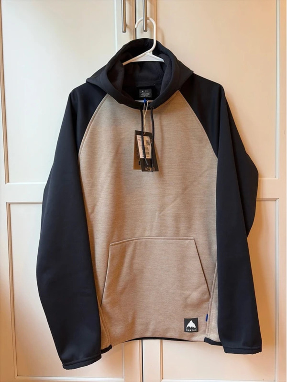 Burton Men’s Crown Weatherproof Fleece Hoodie Small Gray Black Snowboard NWT